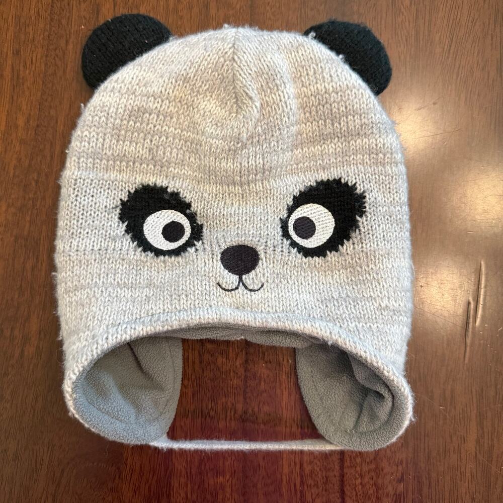 Knit Panda Ear Flap Beanie